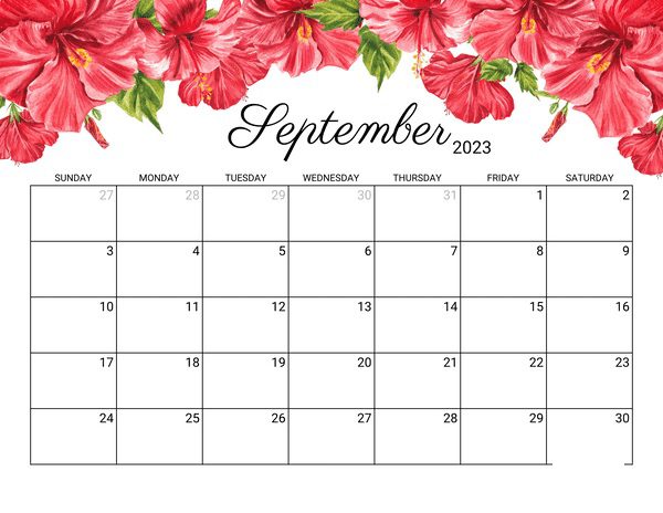 September 2023 Calendar PDF