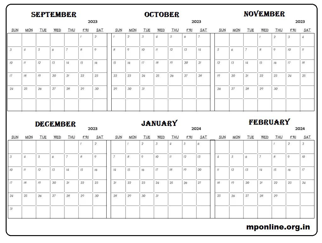 Sep To Feb 2023 24 Calendar
